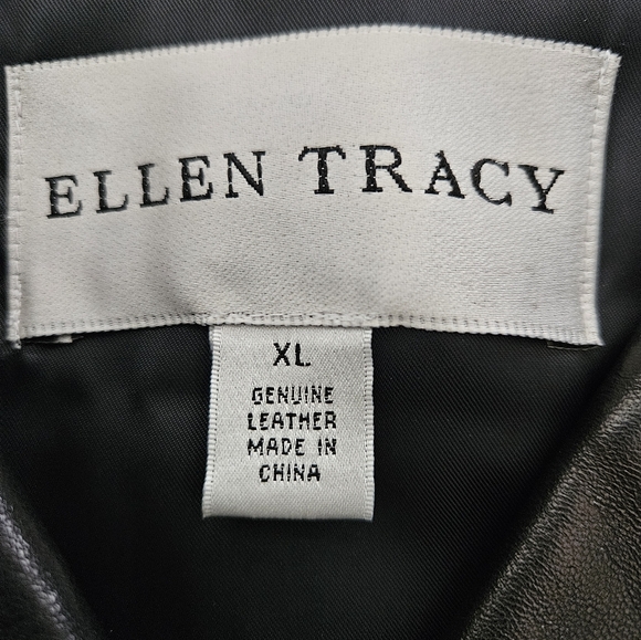 NWOT - Ellen Tracy Buttery Soft Black Leather Drawstring Jacket - Size XL - Picture 5 of 9
